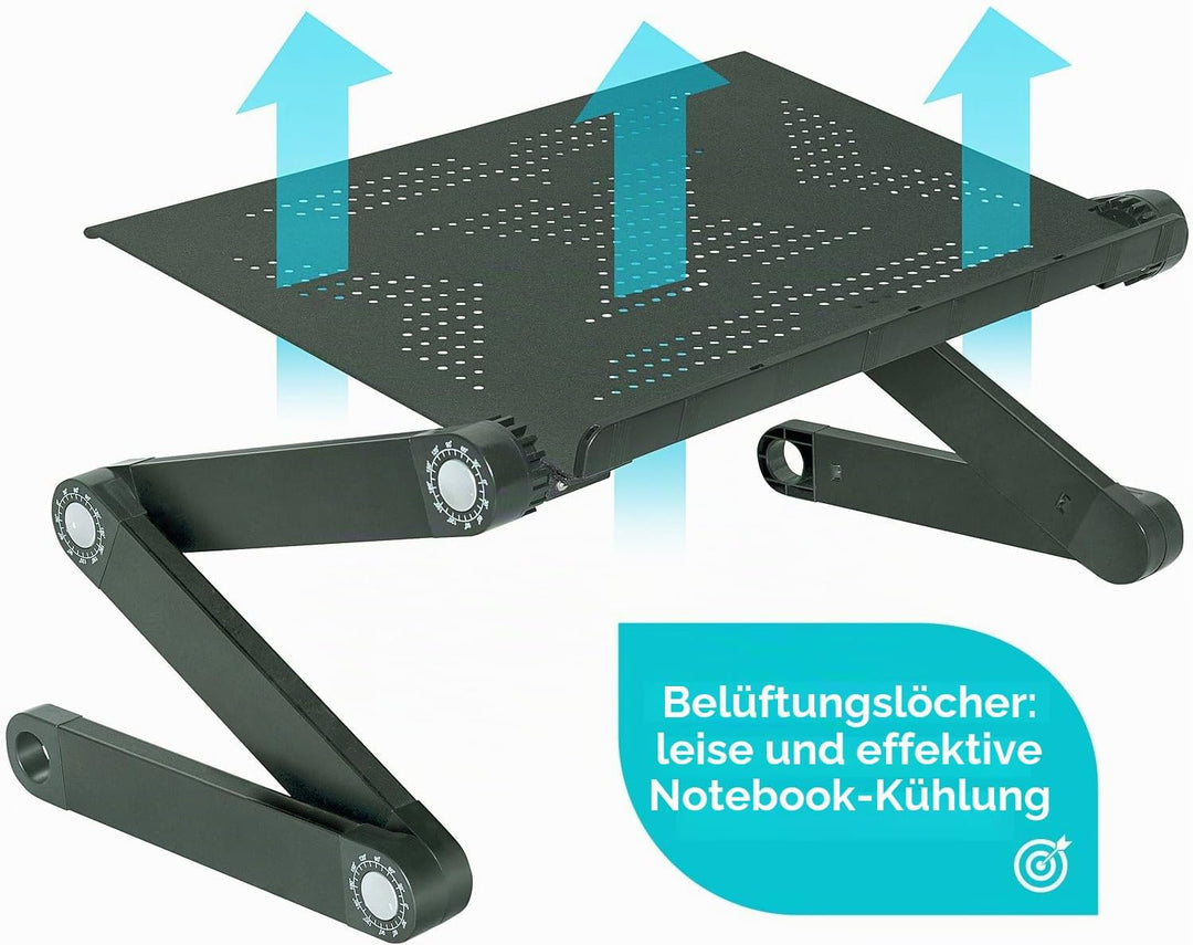 WonderWorker Newton Klappbare Laptoptisch, Einstellbare Höhe, Neigungswinkel und Position, Lüftungss