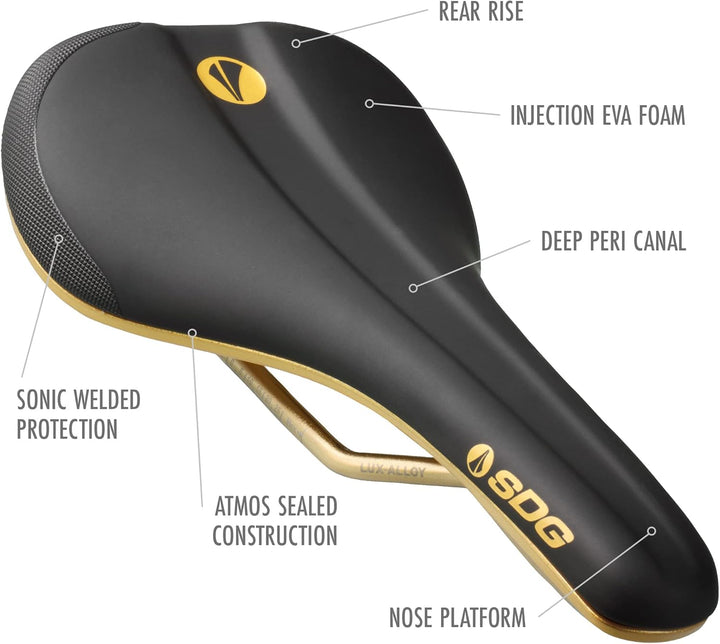 SDG Components Bel-Air V3 Lux-Alloy Mountain Bike Saddle Saddle, 260 x 140mm, Unisex, Road Gravel Bi