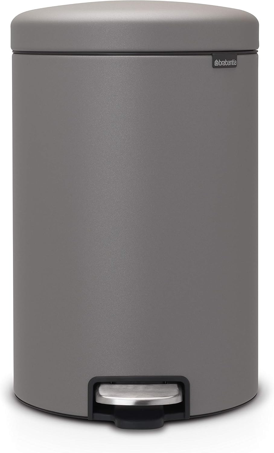Brabantia Treteimer newIcon, 20 L 20 Liter Mineral Concrete Grey, 20 Liter Mineral Concrete Grey