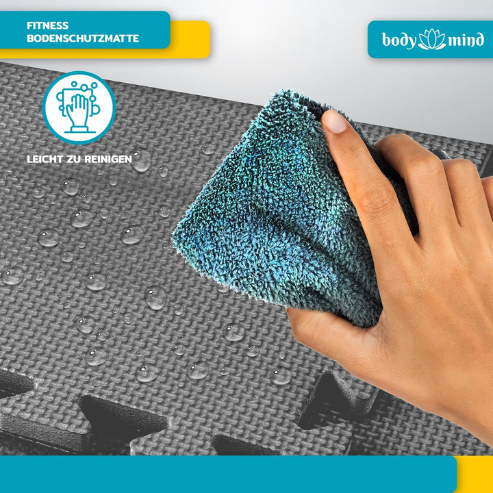 Boden-Schutzmatten XXL Set; Fitnessmatte Bodenschutz Puzzle-Matte; Unterlegmatte für Fitnessgeräte T