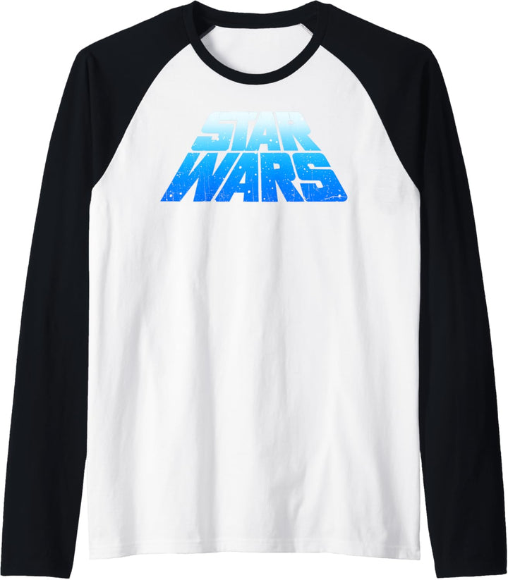 Star Wars Logo Blue Scrolling Away Raglan