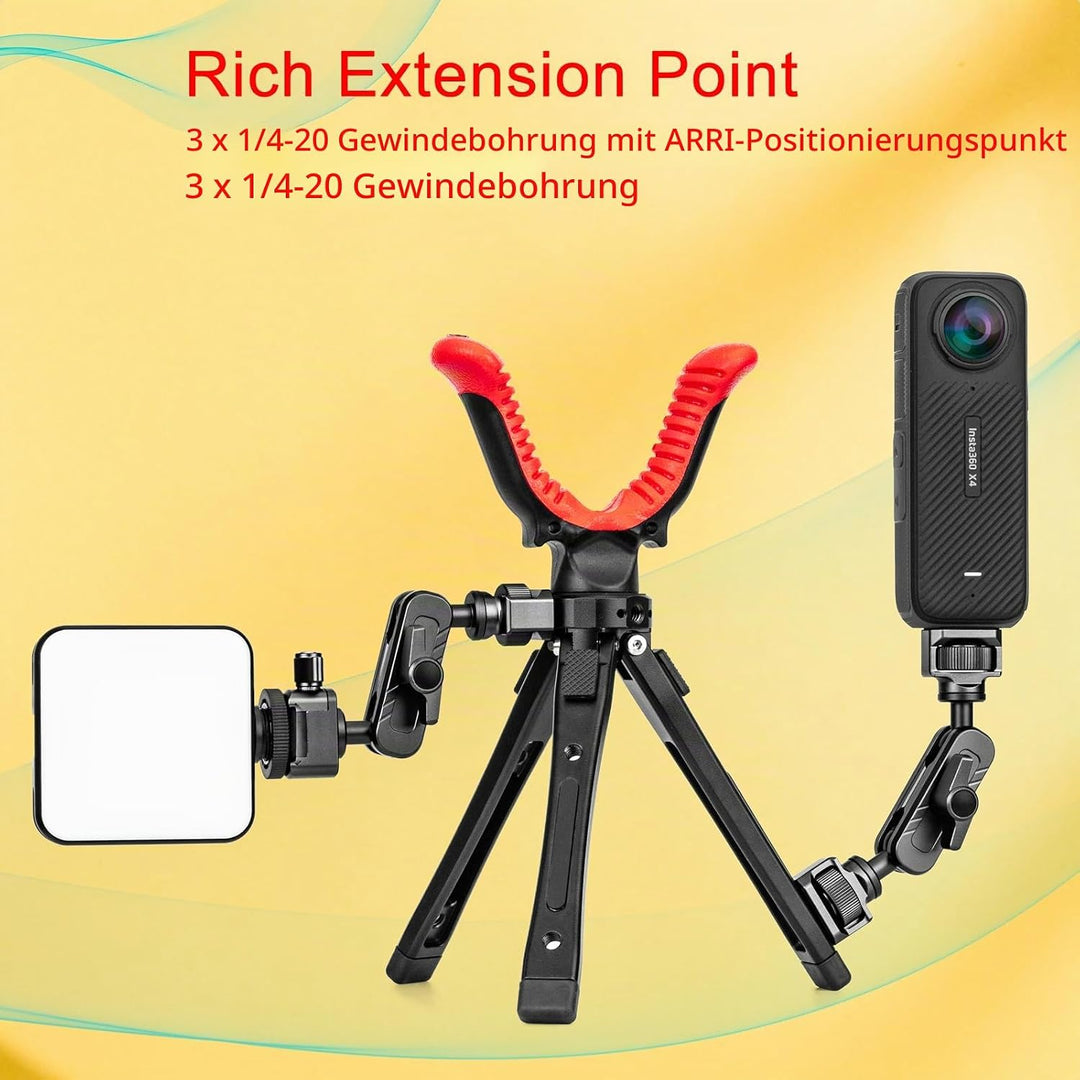 Zeadio Kamerastativ-Auflage, 2,4-6,6 Zoll (6,1-16,8 cm) höhenverstellbare Stativhalterung mit 360-Gr
