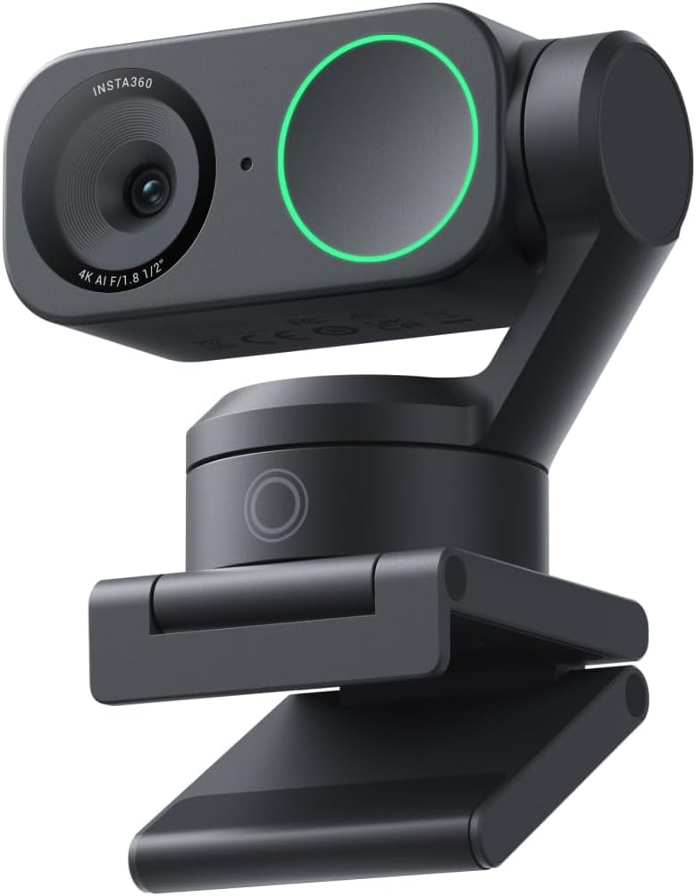 Insta360 Link 2 Standard Bundle - 4K Webcam für PC/Mac, 1/2" Sensor, KI-Tracking, HDR, Mikrofon mit