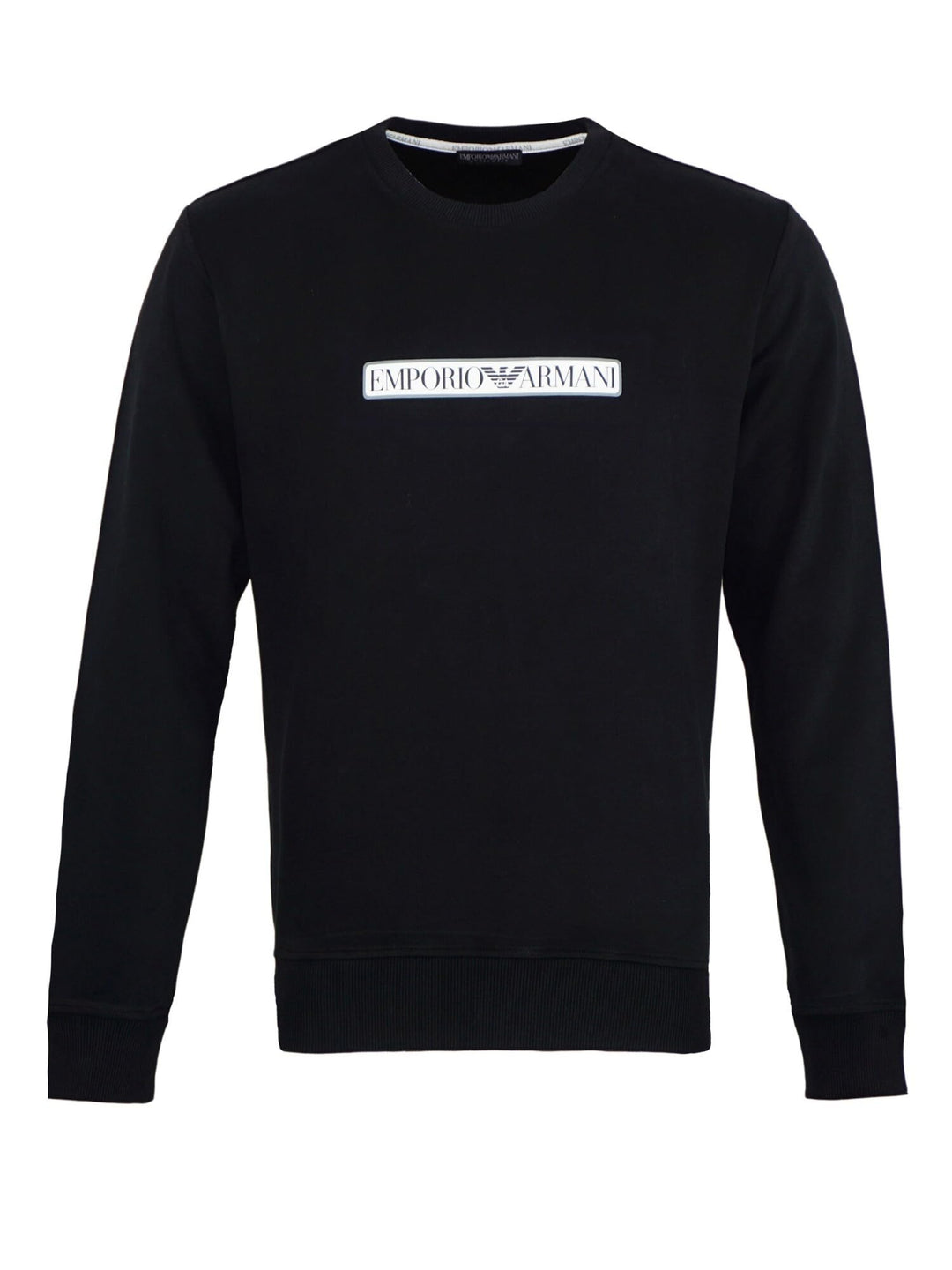 Emporio Armani Herren Men's Brushed Terry Crew Neck Sweater Sweatshirt XL Schwarz, XL Schwarz