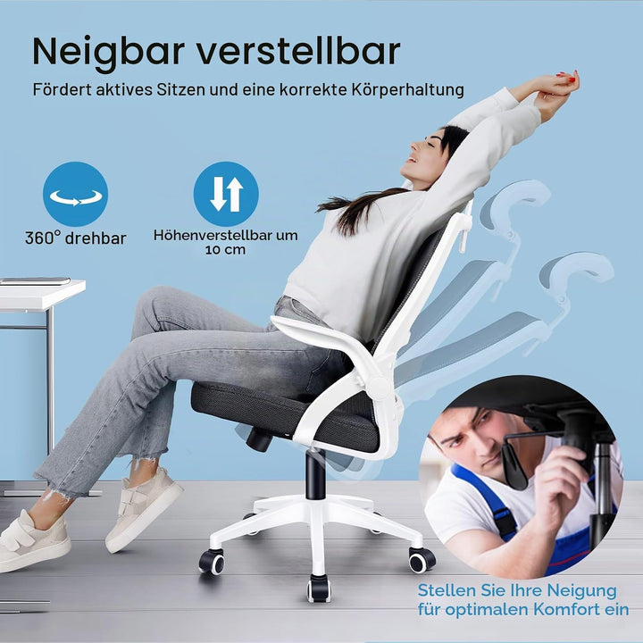 ALFORDSON Ergonomischer Büro-Schreibtischstuhl, Computerstuhl mit dynamischer Lordosenstütze, neigba