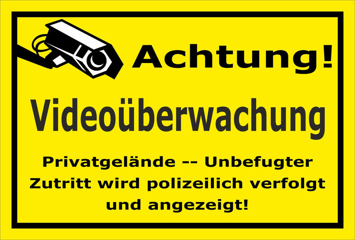 Melis Folienwerkstatt Schild - Video-überwachung - 60x40cm | 3mm Aluverbund – S00348-007-C 20 VAR 60
