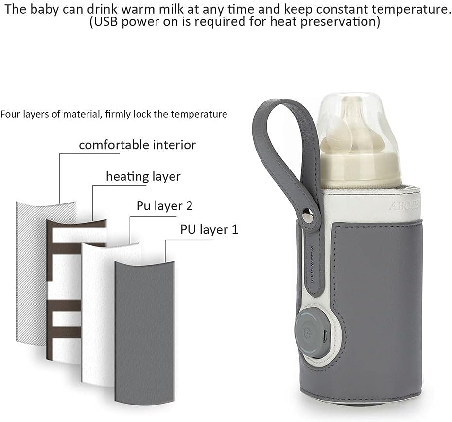 Flaschenwärmer USB, Tragbare Babyflaschenwärmer mit Temperatur Flaschenwärmer Baby Unterwegs Baby Ta