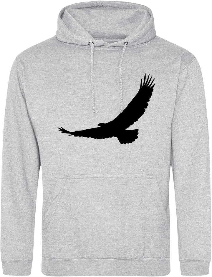 huuraa Unisex Hoodie Eagle Silhouette Adler Pullover Vegan Grösse 3XL mit Motiv für alle Vogel Freun