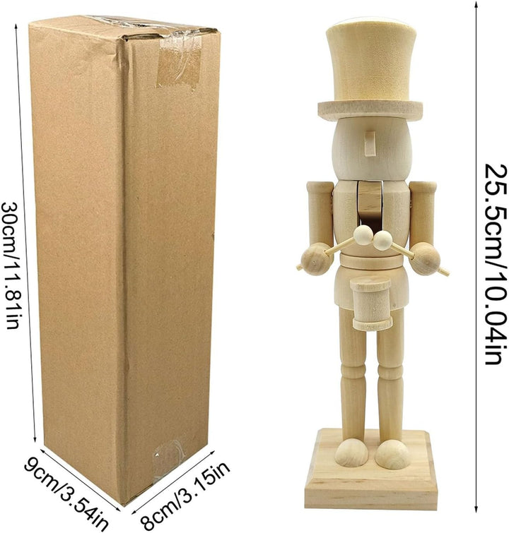 3 Stück Nussknacker Figur Aus Holz - 25.5cm - DIY Weihnachtens Nussknacker Zum Selber Bemalen, Weihn