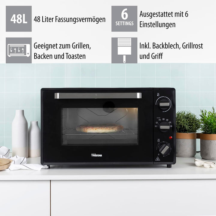 Konvektionsofen – 48 l Volumen – 2000 W 48 Liter Umluftofen, 48 Liter Umluftofen