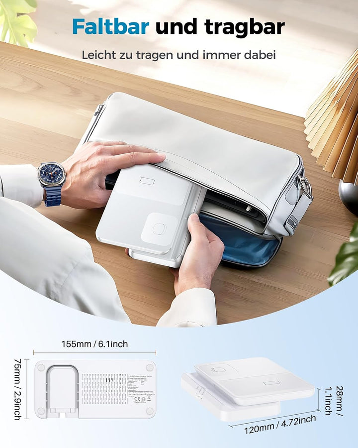 EGV Induktive Ladestation für Samsung – 3-in-1 Wireless Charger kompatibel mit Galaxy S26 Ultra/S25/