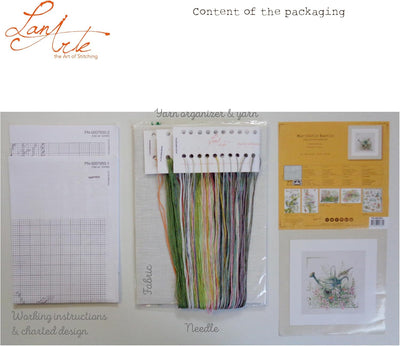 Lanarte Zählmusterpackung Meine Gieskanne Kreuzstichpackung, Baumwolle, Mehrfarbig, 36 x 36 x 0.3 cm