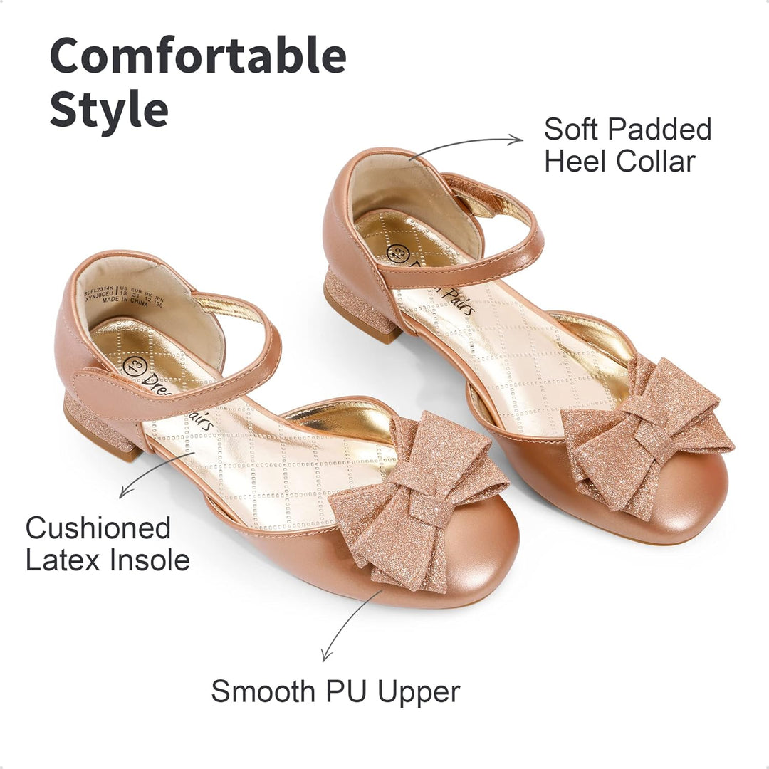 DREAM PAIRS Mädchen Ballerinas Prinzessin Schuhe Schulschuhe Party Hochzeitsschuhe Sommer mit Schlei