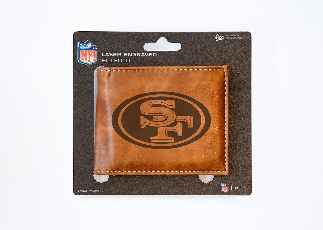 Rico Industries NFL Geldbörse mit Lasergravur, Braun San Francisco 49ers, San Francisco 49ers