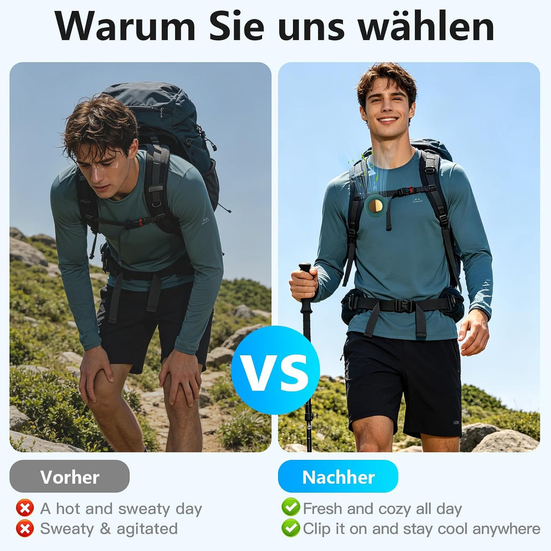 2026 Neu Tragbarer Clip Ventilator Lautlos, Keine RotorbläTter Ventilator Im Freien, Small Portable