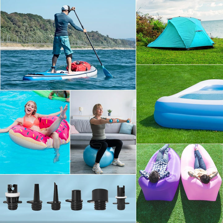 SUP Pumpe Elektrisch mit Akku, 20 PSI Hochdruck Luftpumpe, Wiederaufladbar, Auto-Off, 2-Stufen Infla