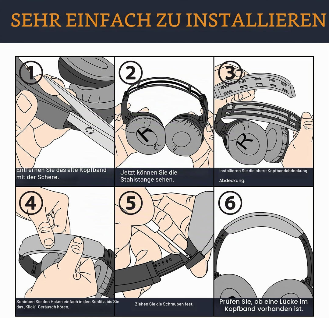 SOULWIT Ersatz Kopfband Headband für Bose QC35 &amp; QuietComfort 35 II (QC35 ii) Kopfhörer,DIY Stirnban