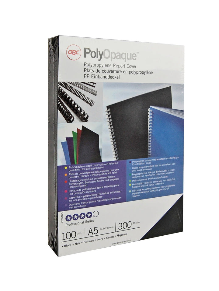 GBC IB387265 PolyOpaque Einbanddeckel, PP, 300 my, 100 Stück, dunkelblau Dark Blue, Dark Blue