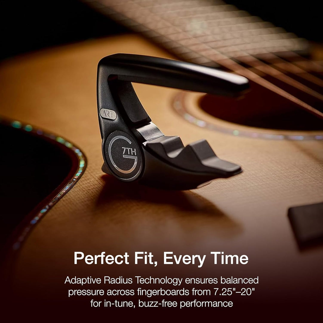 G7th 6635813 Performance 3 Capo mit ART (Steel String Satin Black), 63 g/2,2 Unzen. Unauffällig und