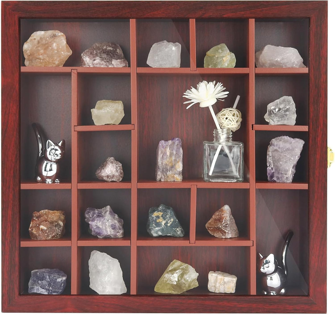FramePro Felsen Bilderrahmen Vitrine Kristall Shadow Box 35x35cm 3D Rahmen zum Befüllen Tiefer Aufbe