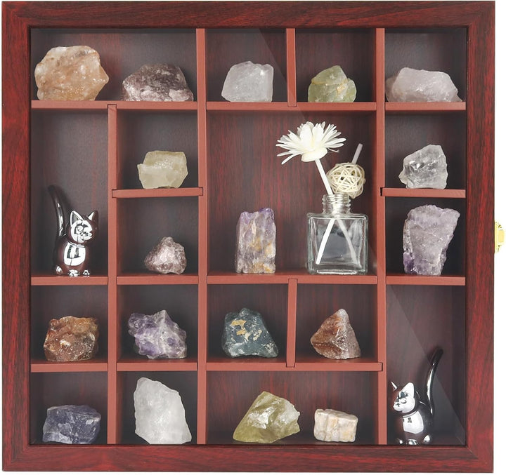 FramePro Felsen Bilderrahmen Vitrine Kristall Shadow Box 35x35cm 3D Rahmen zum Befüllen Tiefer Aufbe