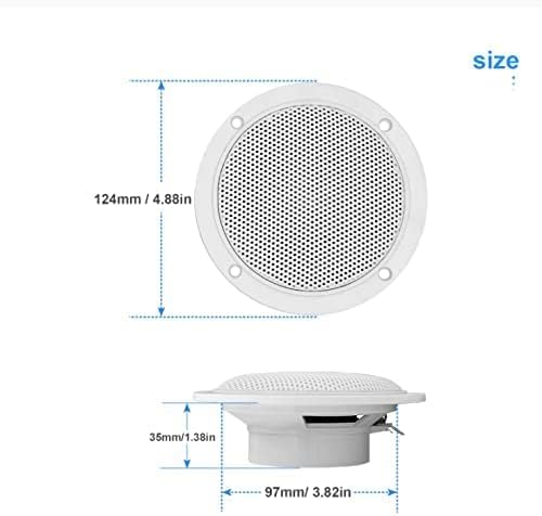 Herdio 4 Zoll Runde Deckenlautsprecher, Paar 160 Watts wasserdichte Marine Boot Einbaulautsprecher,