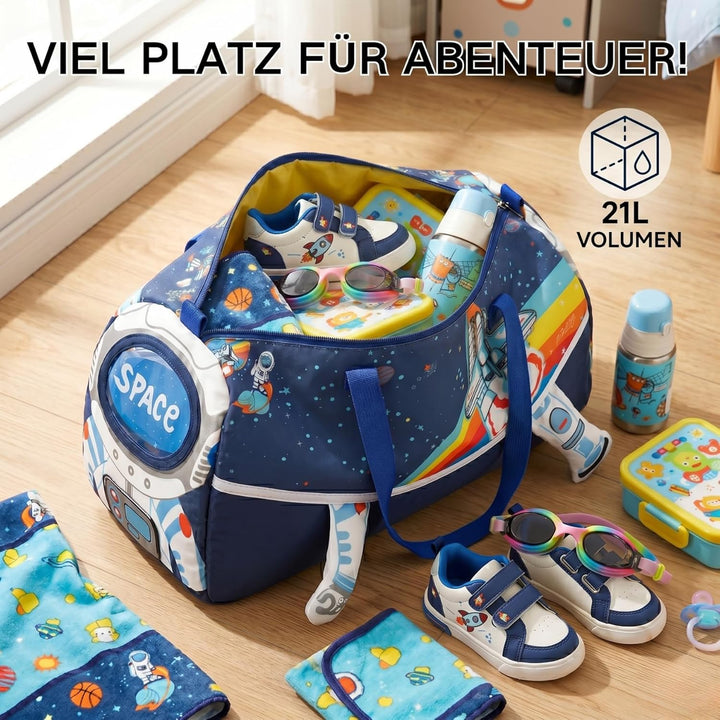 Sporttasche Kinder Schwimmtasche Jungen Mädchen Wasserdicht Badetasche Weekender Reisetasche Niedlic