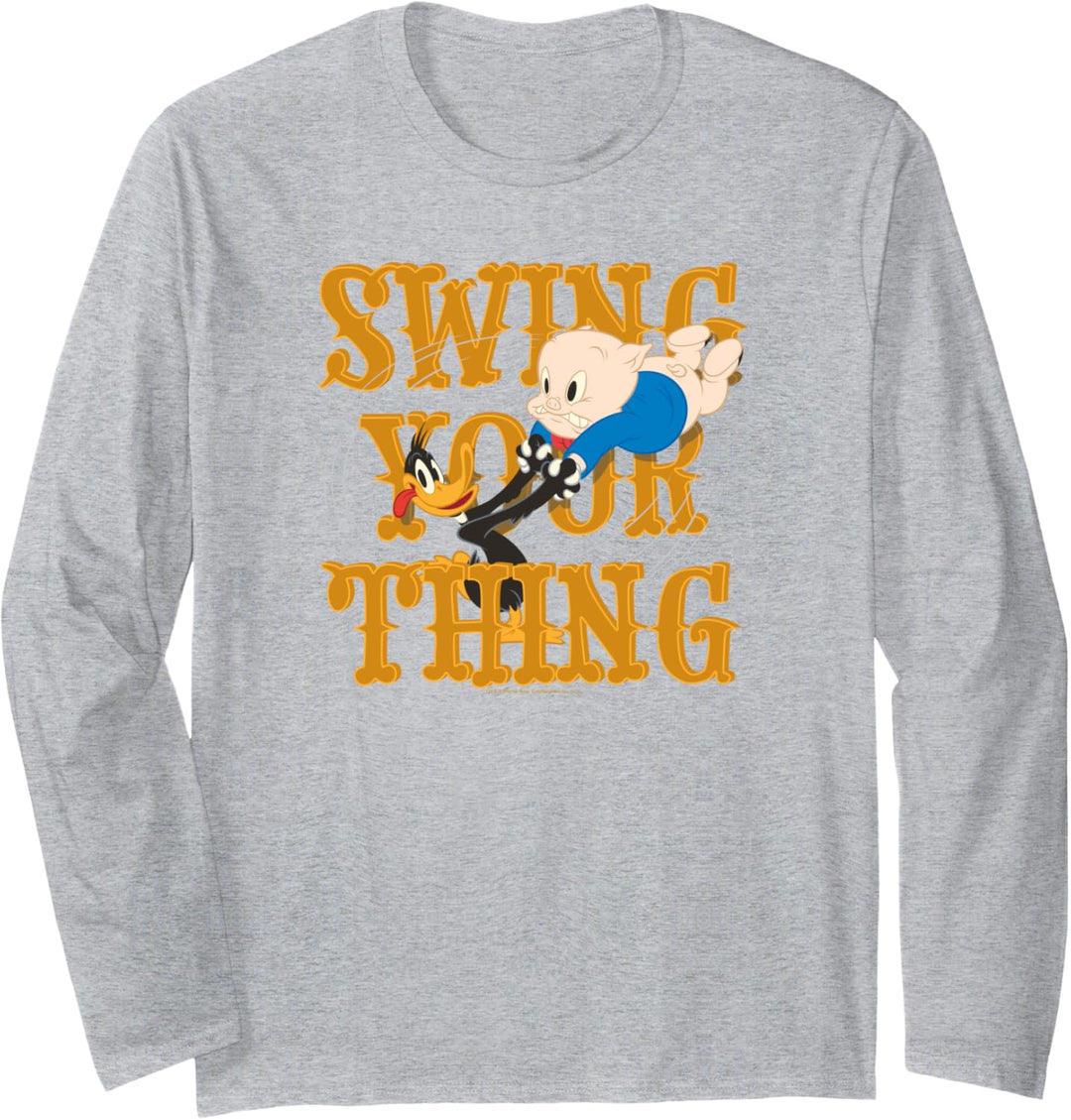 Looney Tunes Porky and Daffy Swing Your Thing Langarmshirt