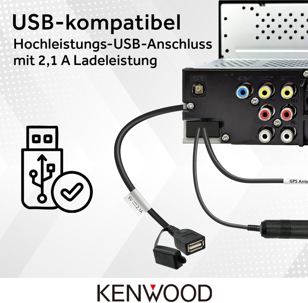 Kenwood DMX6523DABS - 17,3 cm WSVGA Moniceiver mit DAB+/FM, Wireless CarPlay & Android Auto, Apple &
