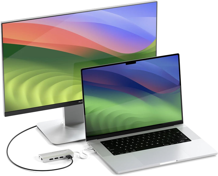 SATECHI 8-in-1 USB-C-Hub mit Ethernet, HDMI 4K@60Hz, 60 W PD-Ladefunktion, 3 x USB-A 10 Gbit/s, Date