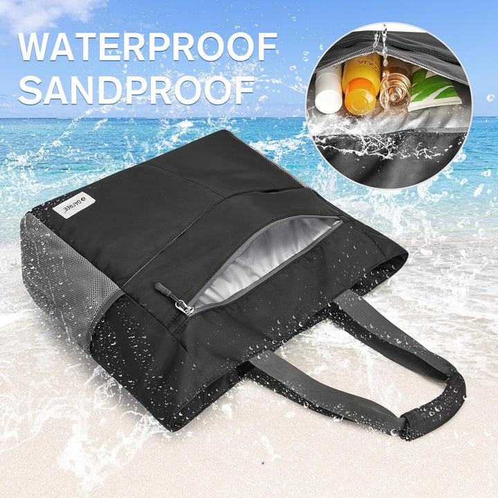 G4Free 35/50/80L Strandtasche XXL Familie & Badetasche Faltbar Gross/Wasserdicht/Leicht für Shopping