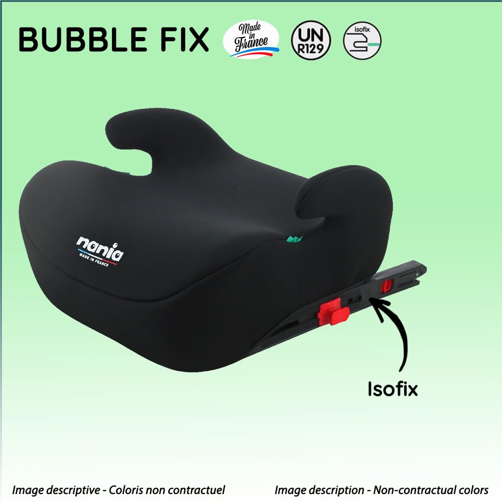 Nania - Sitzerhöhung Kinderautositz Isofix BUBBLE FIX 126-150 cm R129 i-Size - leichte Sitzerhöhung
