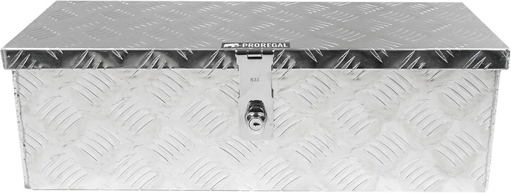 PROREGAL Deichselbox TITAN Anhängerbox für PKW Anhänger Alubox abschliessbar mit Deckel & 2 Schlüsse