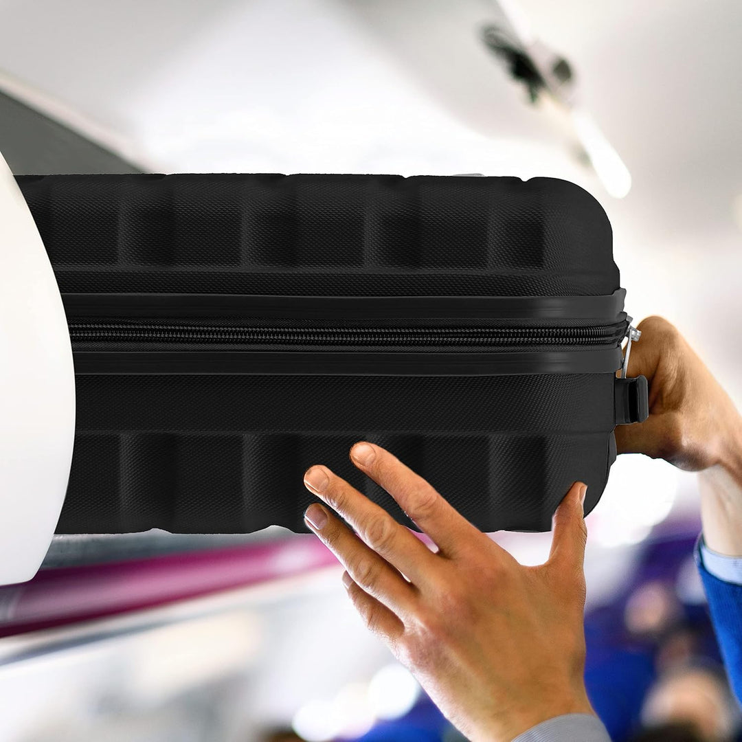 Flight Knight Leichte 4-Rad-ABS-Hartschalenkoffer Handgepack, zugelassen fur uber 35 Fluggesellschaf