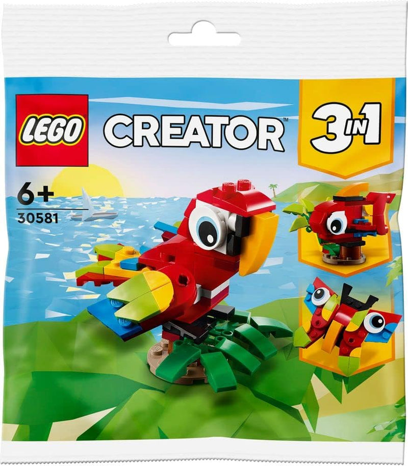 Lego Creator 3-in-1 Set: Delfin und Schildkröte 31128 + Tropischer Papagei 30581 (Polybag)