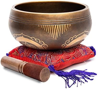 Tibetisches Klangschalen-Set, einfach zu spielen, authentisch, handgefertigt für Meditation, Klangch
