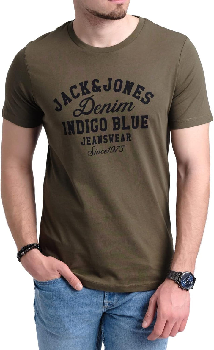 JACK & JONES Herren 5er-Set T-Shirts in verschiedenen Styles, Prints und Farben aus Baumwolle S Irin