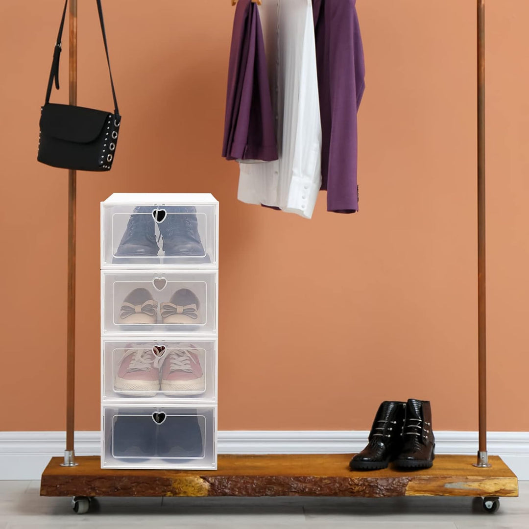 SHZICMY 20X Schuhboxen, Aufbewahrungsboxen für Schuhe, Schuh-Organizer Schuhaufbewahrung, Kunststoff
