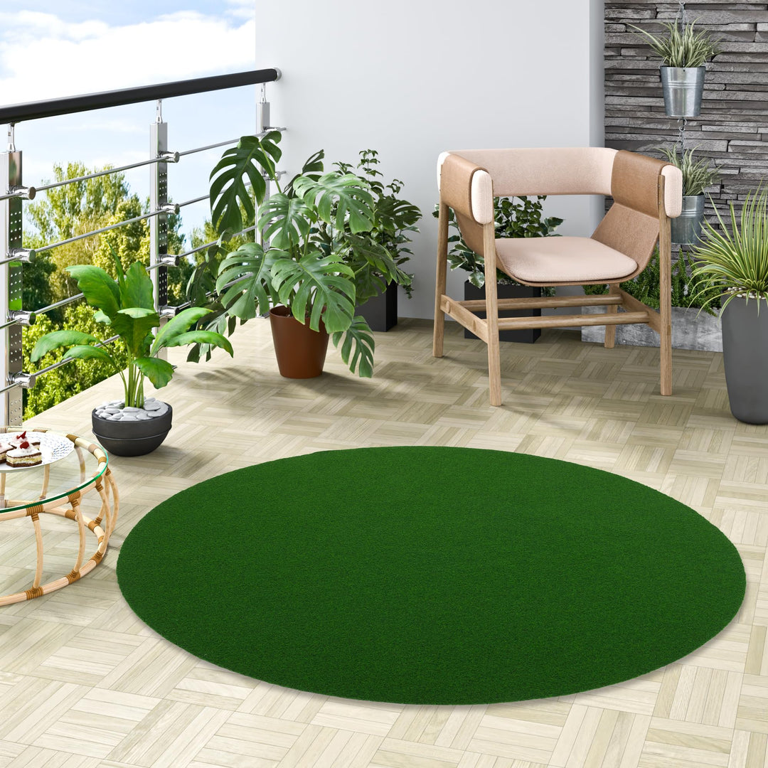 Snapstyle Kunstrasen Rasenteppich mit Noppen Kingston Grün Mix Rund in 5 Grössen 100 cm Rund, 100 cm