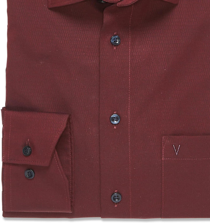 Marvelis Herren Businesshemd Langarm 720814,Einfarbig,Modern Fit,New Kent 43 Rot 35, 43 Rot 35