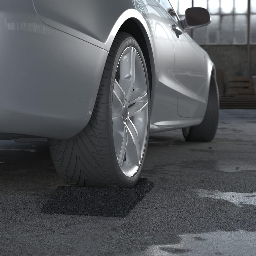 HASKYY 2X Reifenschuh Reifenschoner Reifenbett Reifenwiege aus Gummigranulat 300mm breit bis 285er R