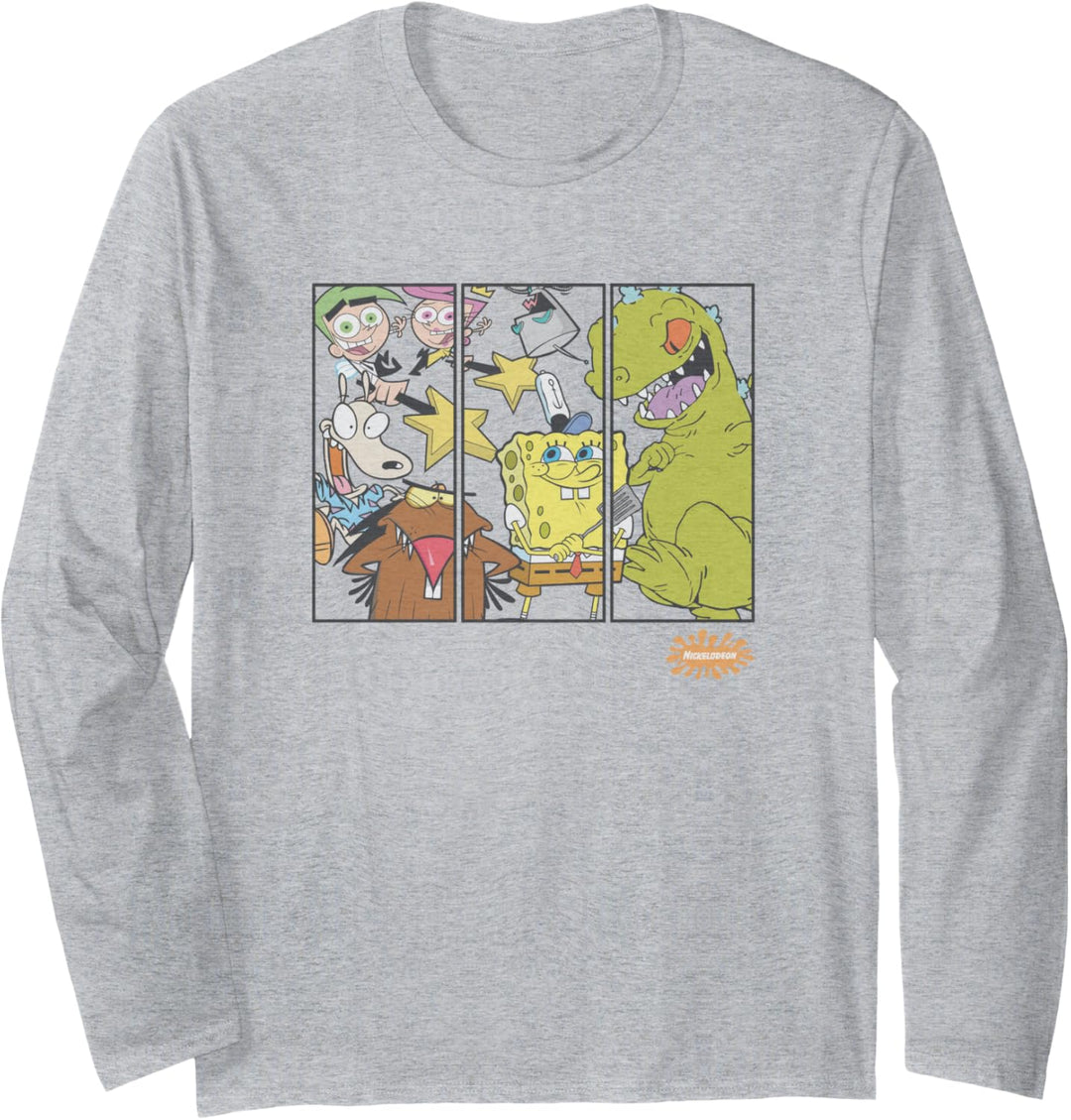 Nickelodeon Character Panel Portrait Logo Langarmshirt