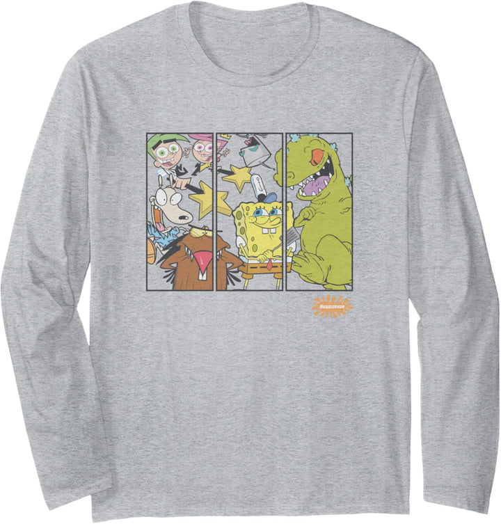 Nickelodeon Character Panel Portrait Logo Langarmshirt