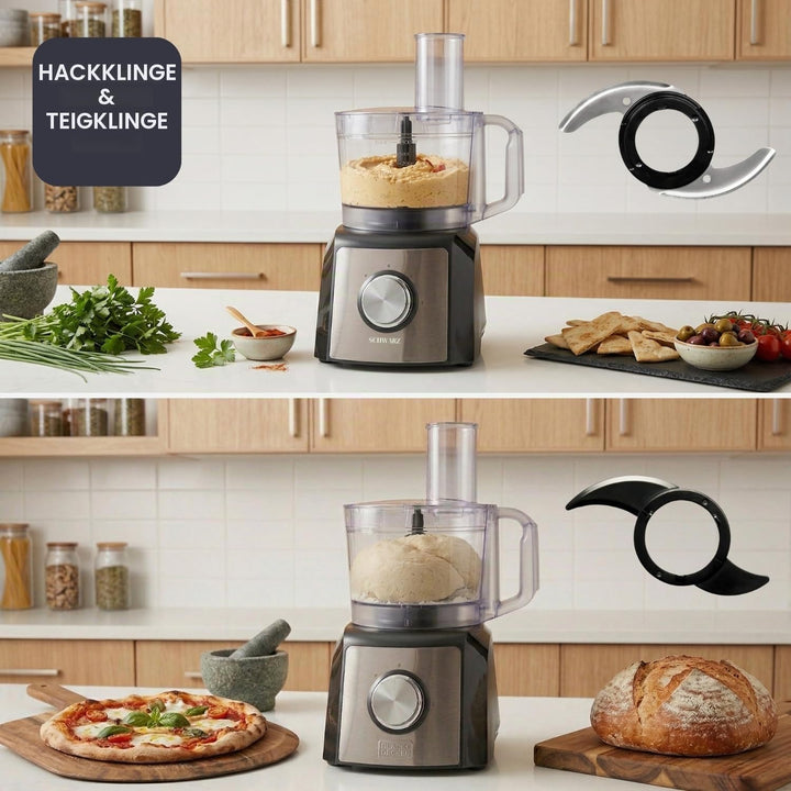 BLACK+DECKER BXFPA1200E - Küchenmaschine, 1.200W, Behälter 1,5l, 2 Geschwindigkeitsstufen/Turbofunkt