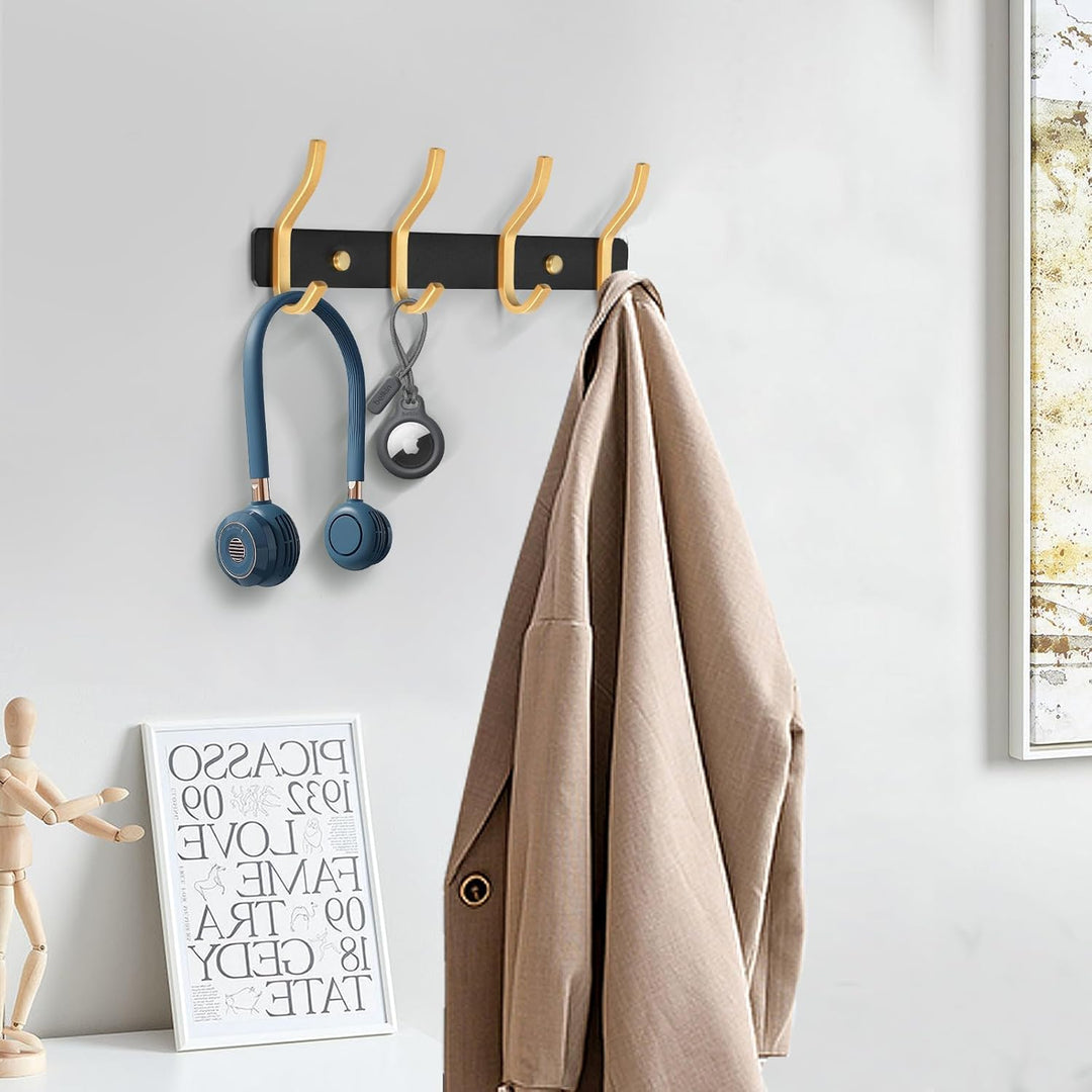 Garderobenhaken Edelstahl, Hakenleiste Kleiderhaken Wand mit 4 Haken, Garderobe Garderobenleiste Wan