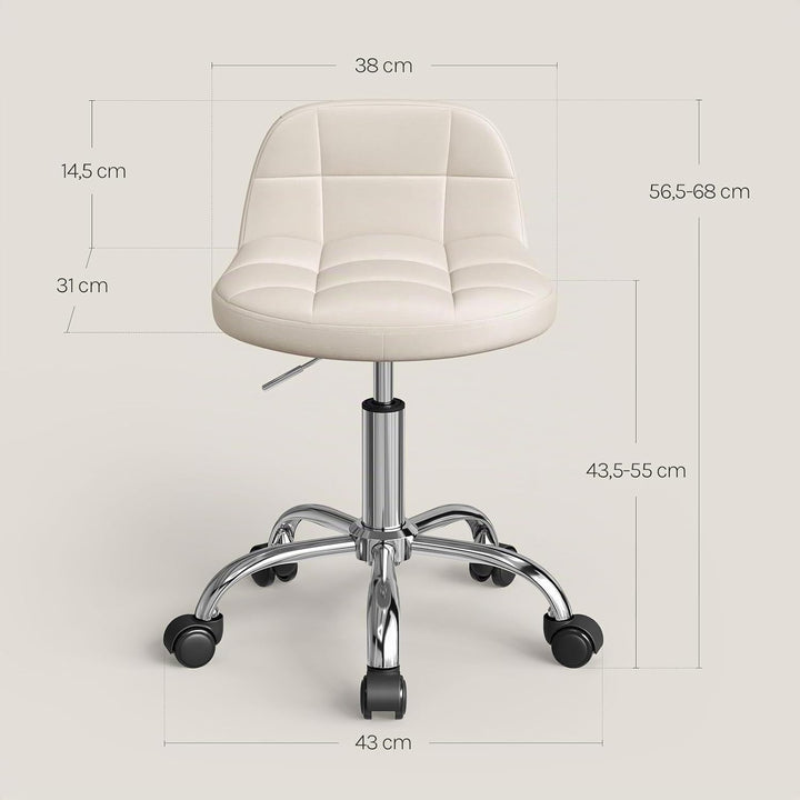 WOLTU Bürohocker mit Rollen, Schminktisch Stuhl höhenverstellbar, Rollrocker mit niedriger Rückenleh