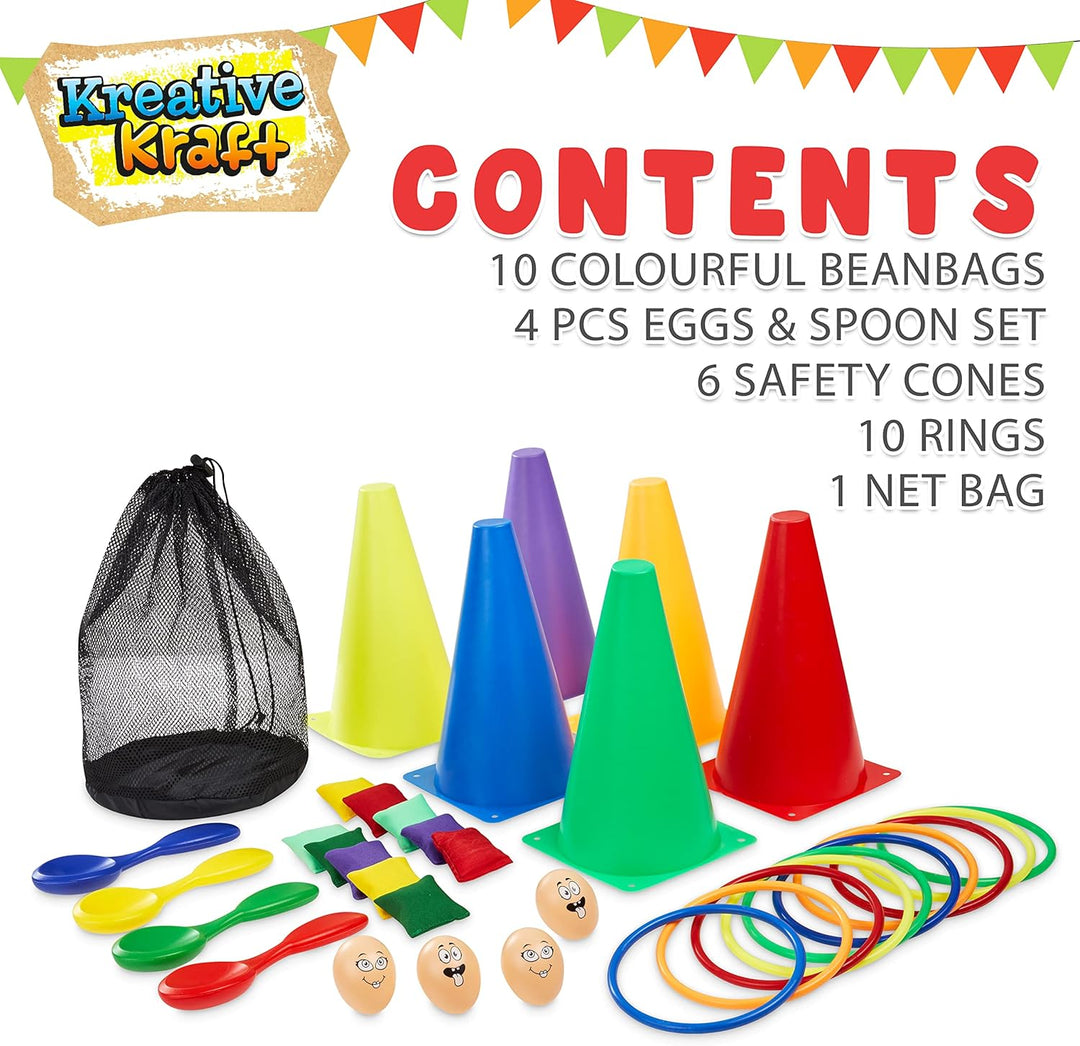 KreativeKraft Outdoor Spiele für Kinder Set Kindergeburtstag Spiele für Draussen Party Wurfspiele Ga