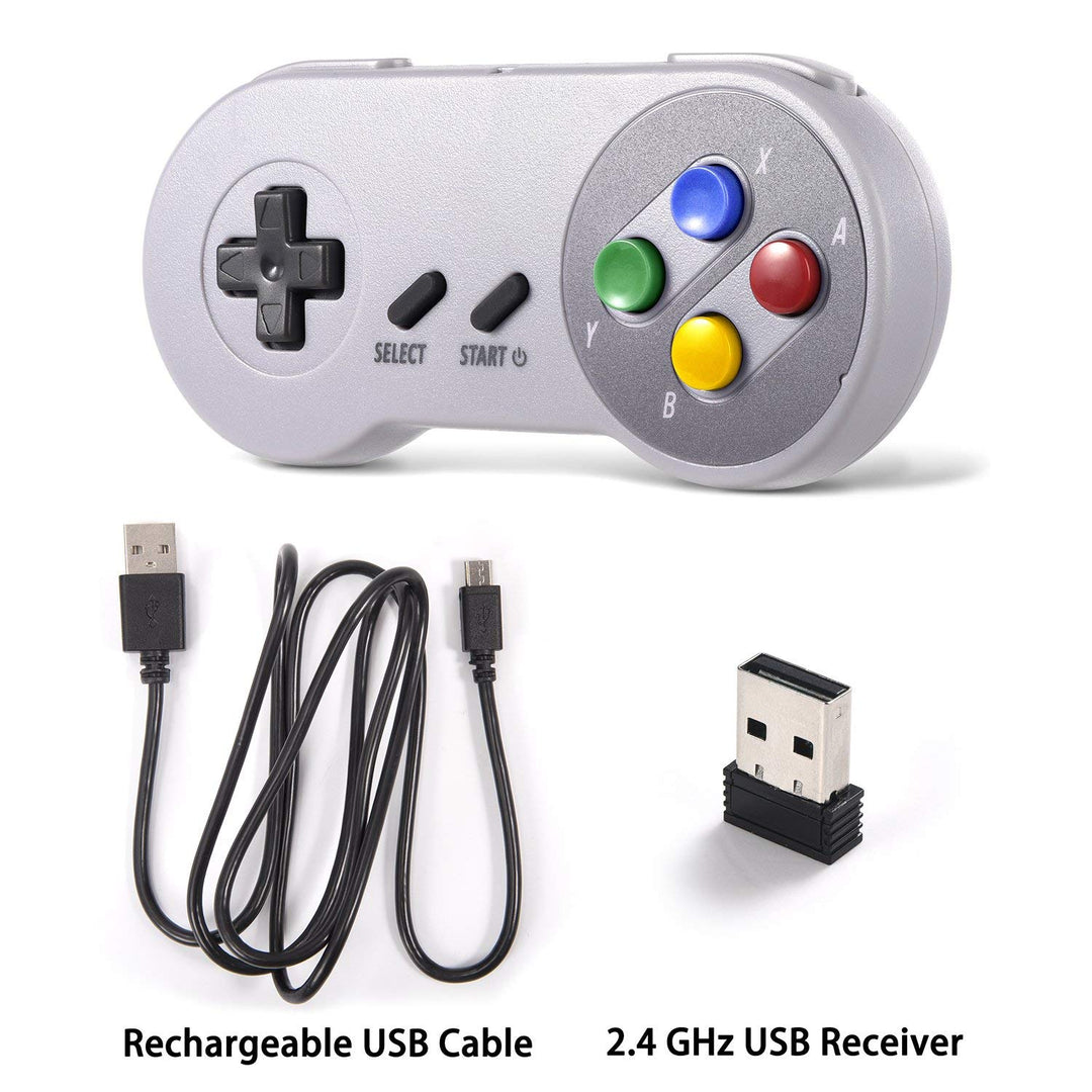 miadore Wireless USB Controller für SNES Emulator, 2 Pack 2.4G USB Gamepad Joystick SNES Game Contro