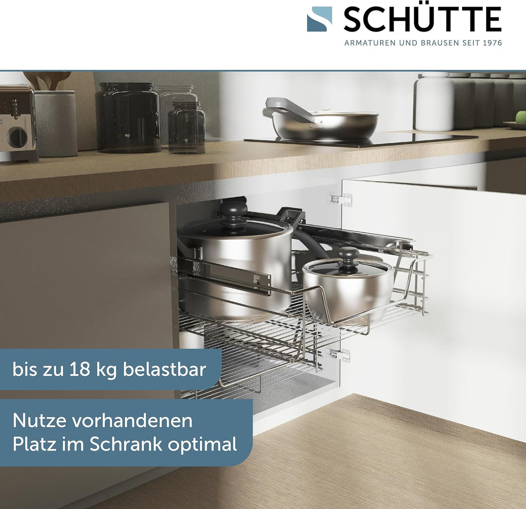 Eyckhaus Teleskopschublade | für die Küchenorganisation zum Nachrüsten (60cm) mit Auszugsschienen |