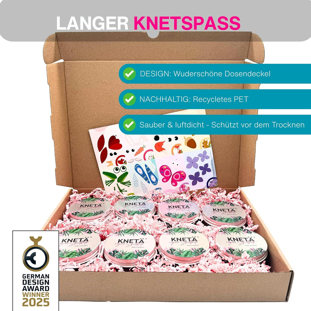 8er Knete Set inklusive 2 Bastelkarte Rosa I Für Kinder ab 1 Jahr I I 8 Farben 8er Set Rosa, 8er Set